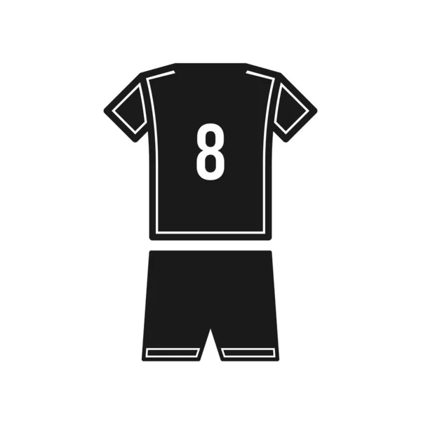 Ikone Des Fußballtrikots Mit Zahlen Isoliert Auf Weißem Hintergrund Sportbekleidung — Stockvektor