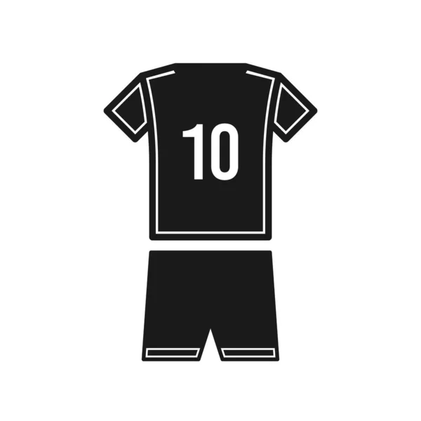 Nummer Fotboll Jersey Ikon Isolerad Vit Bakgrund Sportkläder Symbol Modern — Stock vektor