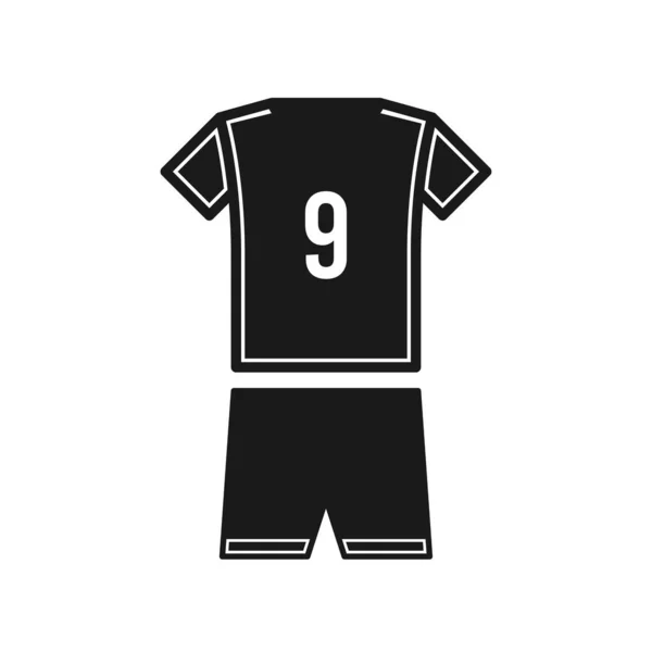 Número Camiseta Fútbol Icono Aislado Sobre Fondo Blanco Ropa Deportiva — Vector de stock
