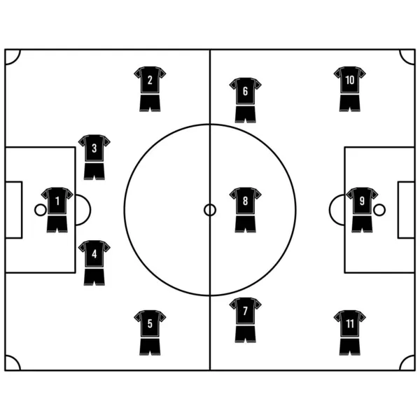 Ícone Táticas Futebol Isolado Fundo Branco Símbolo Esportes Moderno Simples — Vetor de Stock