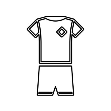 Futbol forması simgesi beyaz arkaplanda izole edildi. Spor giyim sembolü modern, basit, vektör, web sitesi tasarımı için simge, mobil uygulama, ui. Vektör illüstrasyonu
