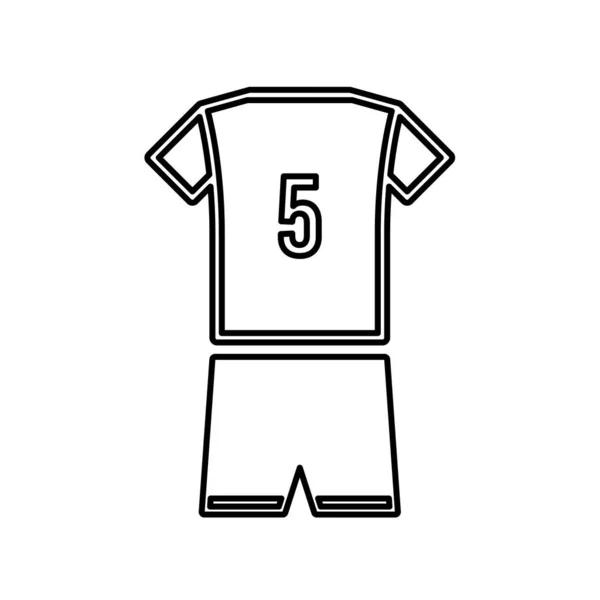 Ícone Camisa Futebol Número Isolado Fundo Branco Esportes Vestuário Símbolo — Vetor de Stock