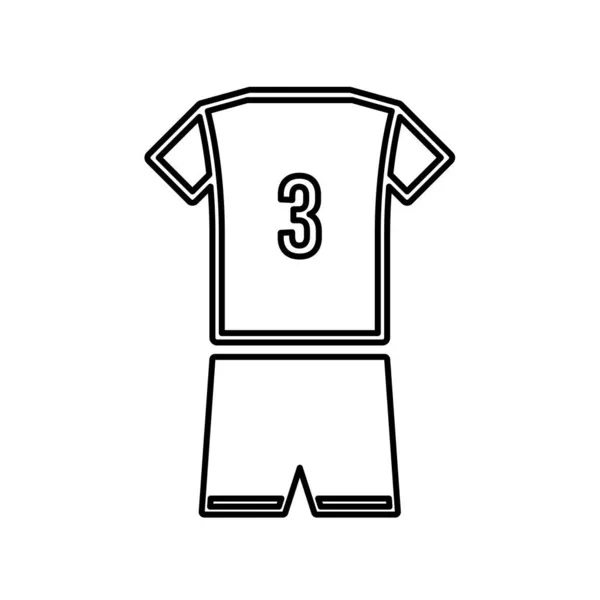 Ícone Camisa Futebol Números Isolado Fundo Branco Esportes Vestuário Símbolo —  Vetores de Stock