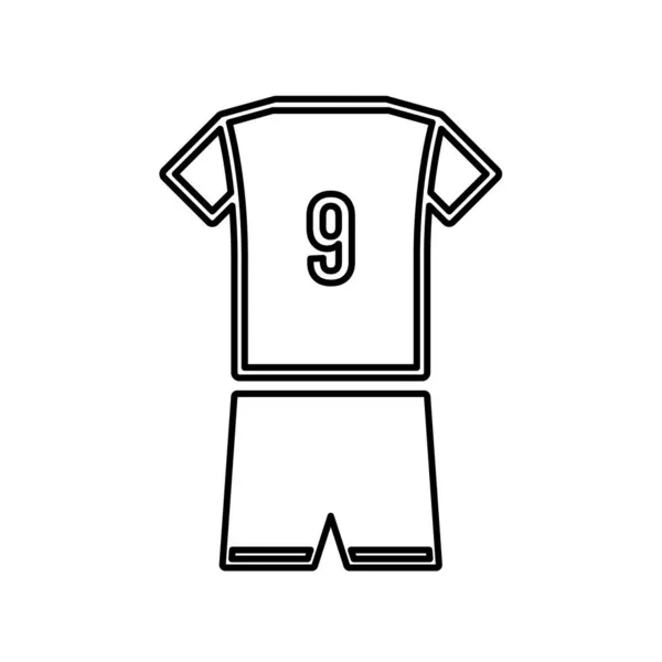 9个数字足球球衣图标孤立在白色背景 运动服装符号现代 图标网站设计 移动应用 病媒图解 — 图库矢量图片