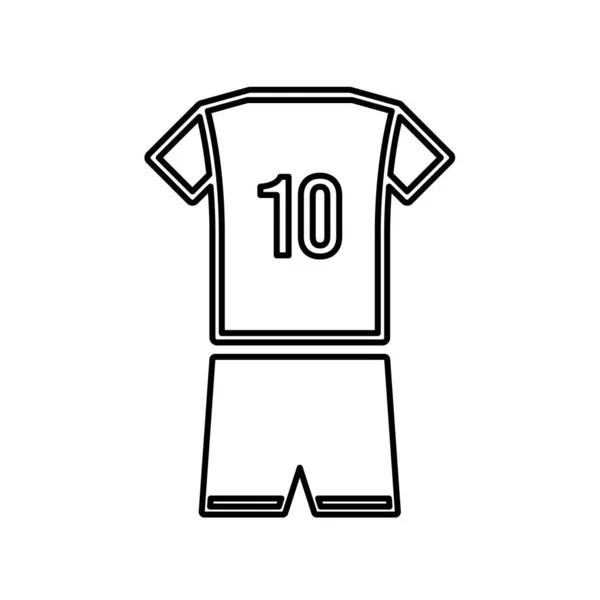 Ícone Camisa Futebol Números Isolado Fundo Branco Esportes Vestuário Símbolo — Vetor de Stock