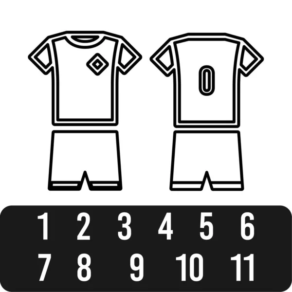 Ikona Koszulki Piłkarskiej Izolowana Białym Tle Symbol Sportu Nowoczesny Prosty — Wektor stockowy