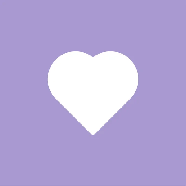 Icône Coeur Isolé Sur Fond Violet Symbole Amour Moderne Simple — Image vectorielle
