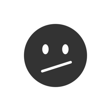 Beyaz arka planda izole edilmiş köşegen ağızlı sosyal medya emojisi. Duygu simgesi modern, basit, vektör, web sitesi tasarımı için simge, mobil uygulama, ui. Vektör İllüstrasyonu
