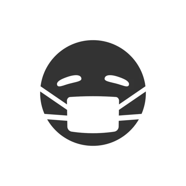 Twarz Maską Medyczną Social Media Emoji Izolowane Białym Tle Symbol — Wektor stockowy