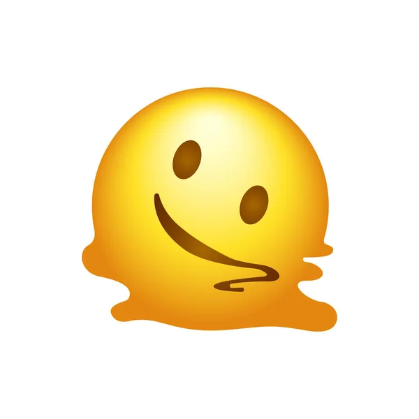 Melting Face Social Media Emoji Aislado Sobre Fondo Blanco Emoticon — Vector de stock
