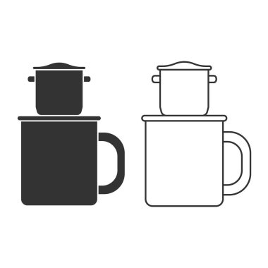 Vietnam filtre simgesi beyaz arkaplanda izole edildi. Kahve makinesi sembolü modern, basit, vektör, web sitesi tasarımı için simge, mobil uygulama, ui. Vektör İllüstrasyonu