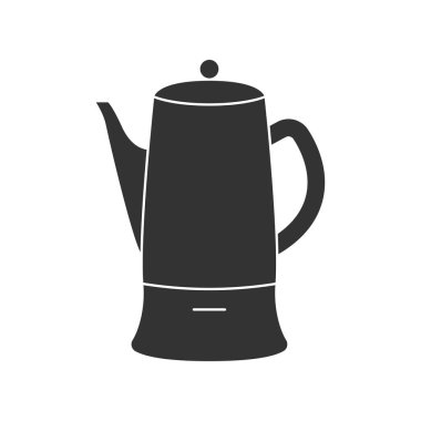 Percolator simgesi beyaz arkaplanda izole edildi. Çaydanlık sembolü modern, basit, vektör, web sitesi tasarımı için simge, mobil uygulama, ui. Vektör İllüstrasyonu