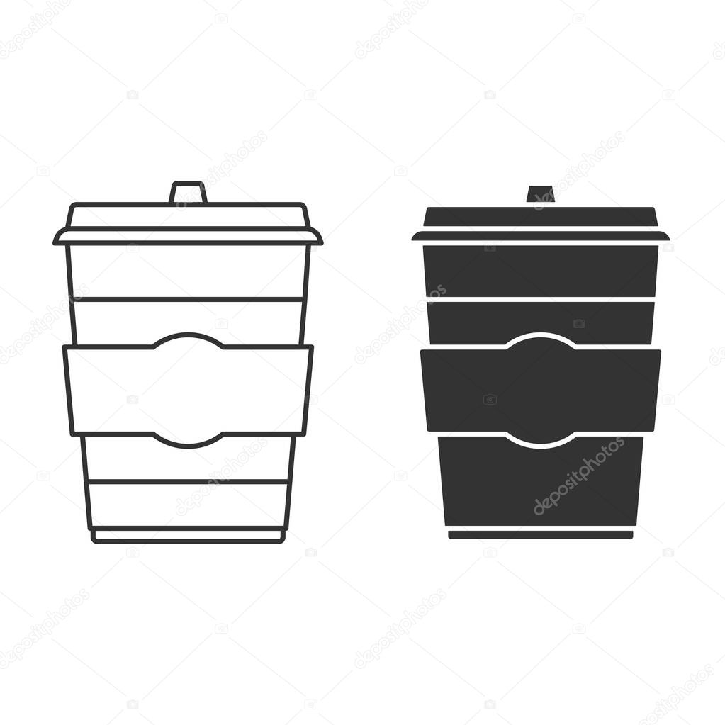 Coffee cup icon isolated on background. Disposable cup symbol modern, simple, vector, icon for website design, mobile app, ui. Vector Illustration