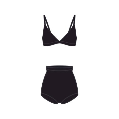 Külotlar ve üçgen sütyen simgesi beyaz arkaplanda izole edilmiş. İç çamaşırı sembolü modern, basit, vektör, web sitesi tasarımı için simge, mobil uygulama, ui. Vektör İllüstrasyonu