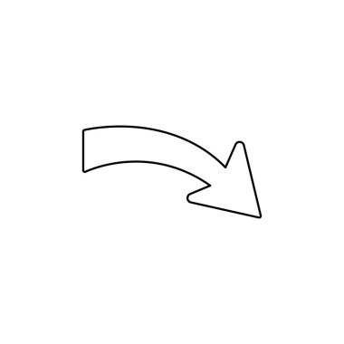 Ok simgesi beyaz arkaplanda izole edildi. Yönlendirme sembolü modern, basit, vektör, web sitesi tasarımı için simge, mobil uygulama, ui. Vektör İllüstrasyonu