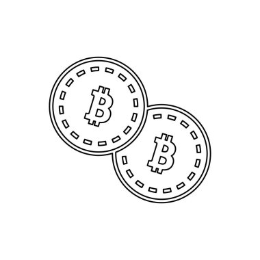 Bitcoin simgesi beyaz arkaplanda izole edildi. Şifreleme sembolü modern, basit, vektör, web sitesi tasarımı için simge, mobil uygulama, ui. Vektör İllüstrasyonu