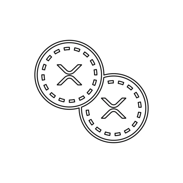 Xrp Coins Icon Isolated White Background Cryptocurrency Symbol Modern Simple — ストックベクタ