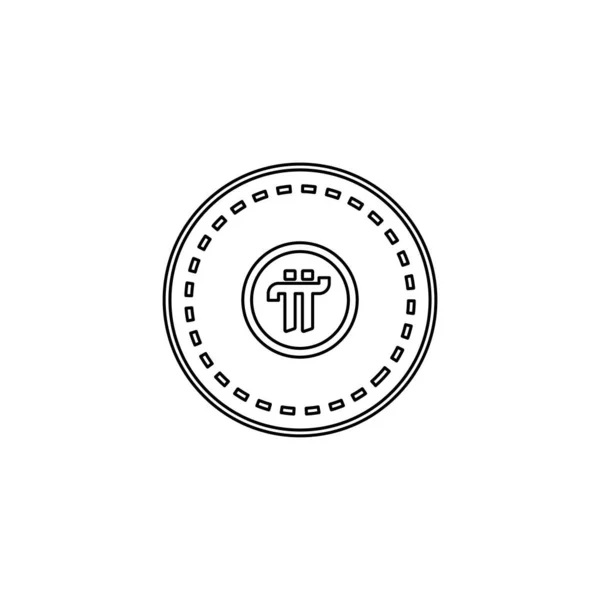 白の背景に単離されたパイコインアイコン 現代の暗号通貨シンボル シンプルでベクトル ウェブサイト設計 モバイルアプリ Uiのアイコン ベクターイラスト — ストックベクタ