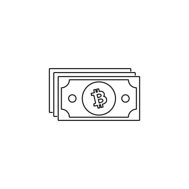 Bitcoin nakit ikonu beyaz arka planda izole edildi. Şifreleme sembolü modern, basit, vektör, web sitesi tasarımı için simge, mobil uygulama, ui. Vektör İllüstrasyonu