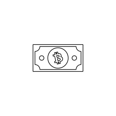 Bitcoin nakit ikonu beyaz arka planda izole edildi. Şifreleme sembolü modern, basit, vektör, web sitesi tasarımı için simge, mobil uygulama, ui. Vektör İllüstrasyonu
