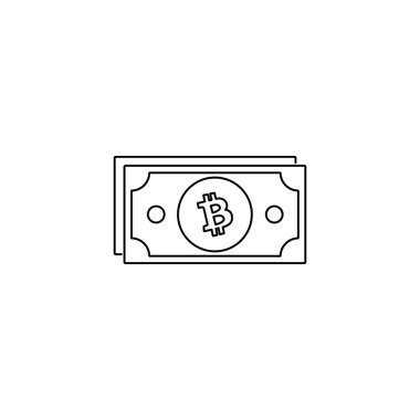 Bitcoin nakit ikonu beyaz arka planda izole edildi. Şifreleme sembolü modern, basit, vektör, web sitesi tasarımı için simge, mobil uygulama, ui. Vektör İllüstrasyonu