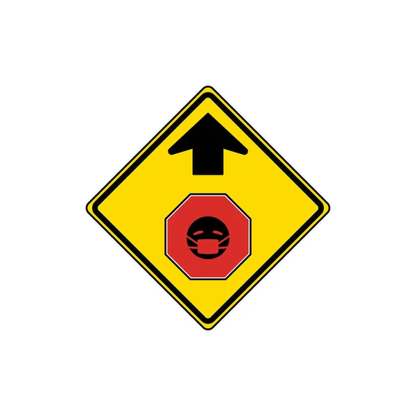 Face Mask Ahead Sign Icon Isolated White Background Mask Symbol — Archivo Imágenes Vectoriales