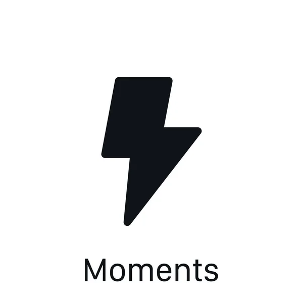 Ikona Momentů Izolovaná Bílém Pozadí Flash Symbol Moderní Jednoduchý Vektor — Stockový vektor