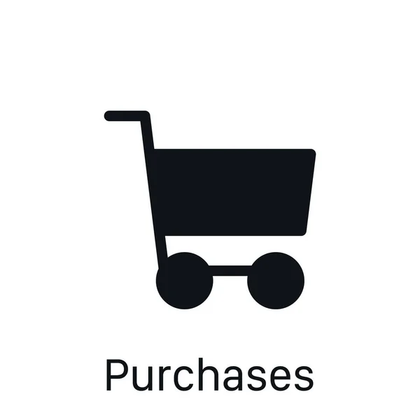 Purchases Icon Isolated White Background Shopping Cart Symbol Modern Simple — стоковый вектор