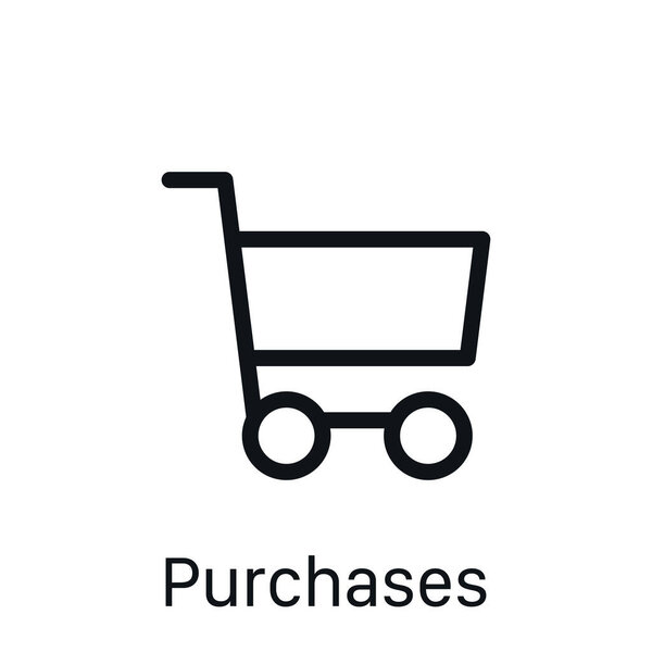 Purchases icon isolated on white background. Shopping cart symbol modern, simple, vector, icon for website design, mobile app, ui. Vector Illustration