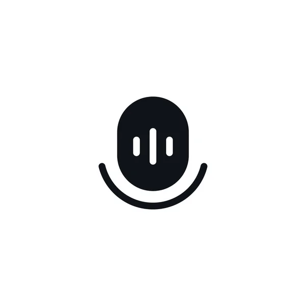 Microphone Icon Isolated White Background Audio Conversation Symbol Modern Simple — ストックベクタ