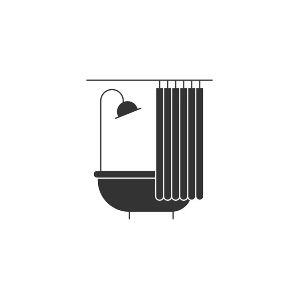 Icono Bañera Aislado Sobre Fondo Blanco Símbolo Baño Moderno Simple — Vector de stock