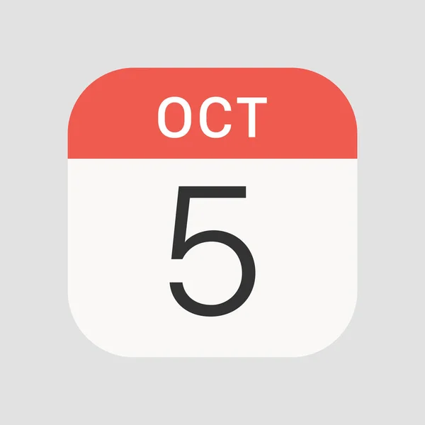 October Icon Isolated Background Calendar Symbol Modern Simple Vector Icon — Stock Vector