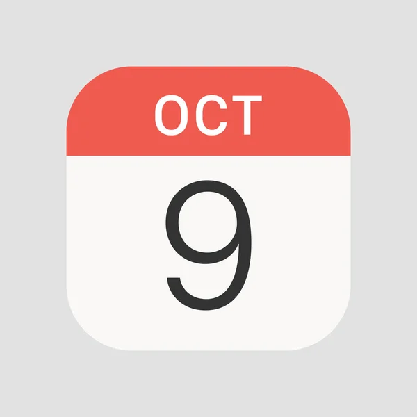 October Icon Isolated Background Date Symbol Modern Simple Vector Icon — Stock Vector