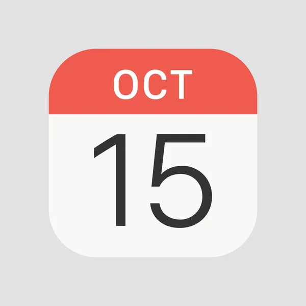 10月15日图标孤立的背景 日期符号现代 图标网站设计 移动应用 病媒图解 — 图库矢量图片