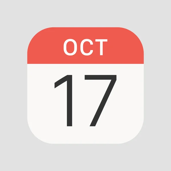 10月17日图标孤立的背景 日期符号现代 图标网站设计 移动应用 病媒图解 — 图库矢量图片