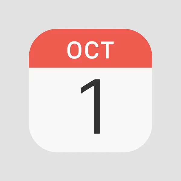 10月1日图标孤立的背景 日期符号现代 图标网站设计 移动应用 病媒图解 — 图库矢量图片