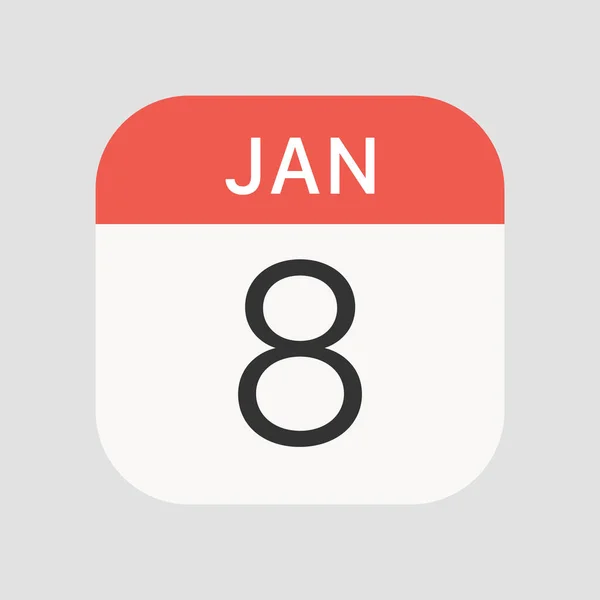 Icono Enero Aislado Fondo Símbolo Calendario Moderno Simple Vector Icono — Vector de stock