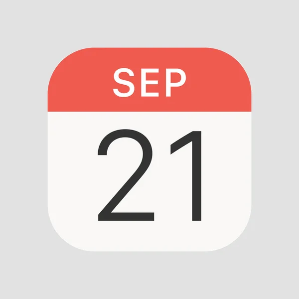 9月21日图标孤立的背景 日历符号现代 图标网站设计 移动应用 病媒图解 — 图库矢量图片