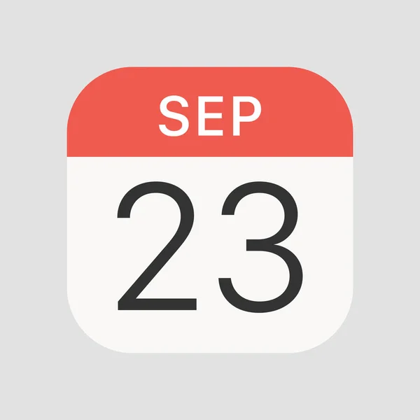 9月23日图标分离背景 日历符号现代 图标网站设计 移动应用 病媒图解 — 图库矢量图片