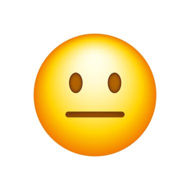 Poker suratı beyaz arka planda izole edilmiş emoji. Tarafsız yüz simgesi modern, basit, vektör, web sitesi tasarımı için simge, mobil uygulama, ui. Vektör İllüstrasyonu