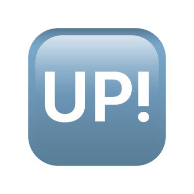 Yukarı düğmeli emoji simgesi beyaz arkaplanda izole edildi. Web sitesi tasarımı için modern, basit, vektör, simge, mobil uygulama, ui. Vektör İllüstrasyonu