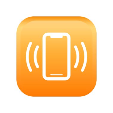 Vızıldayan telefon emoji simgesi beyaz arkaplanda izole edildi. Titreşim modu sembolü modern, basit, vektör, web sitesi tasarımı için simge, mobil uygulama, ui. Vektör İllüstrasyonu