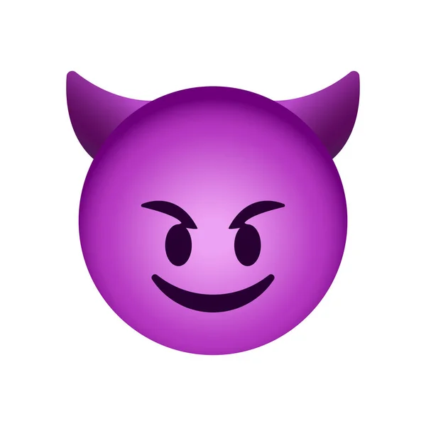 Uśmiechnięta Twarz Ikoną Emoji Białym Tle Monster Emoticon Symbol Nowoczesny — Wektor stockowy