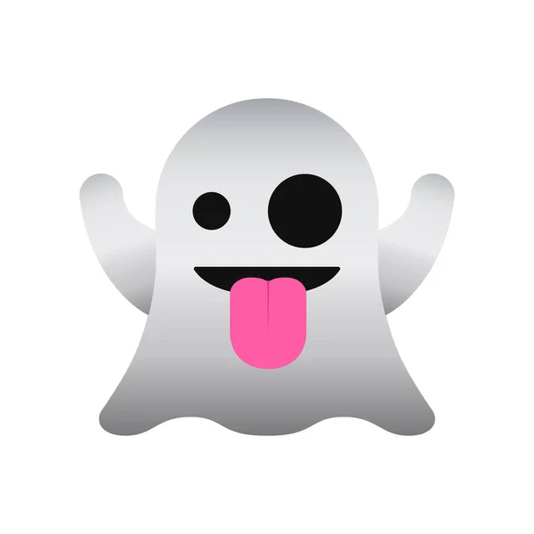 Icono Emoji Fantasma Aislado Sobre Fondo Blanco Símbolo Halloween Moderno — Vector de stock