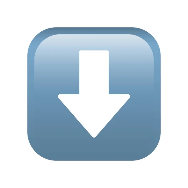 Иконка Эмодзи Стрелкой Вниз Выделена Белом Фоне Мультимедийный Символ Современный — стоковый вектор