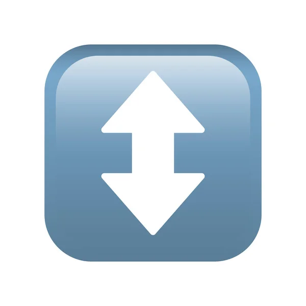 Omhoog Knop Emoji Pictogram Geïsoleerd Witte Achtergrond Multimedia Symbool Modern — Stockvector