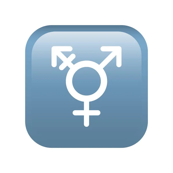 Transgender Knapp Emoji Ikon Isolerad Vit Bakgrund Hbtq Symbol Modern — Stock vektor