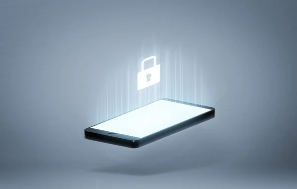 Smartphone Güvenlik İnternet Simgesi 3B Görüntü