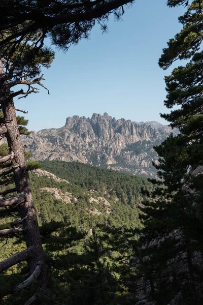 Col de Bavella, Korsika, Fransa. Corse Dağları 'nda yürüyüş..