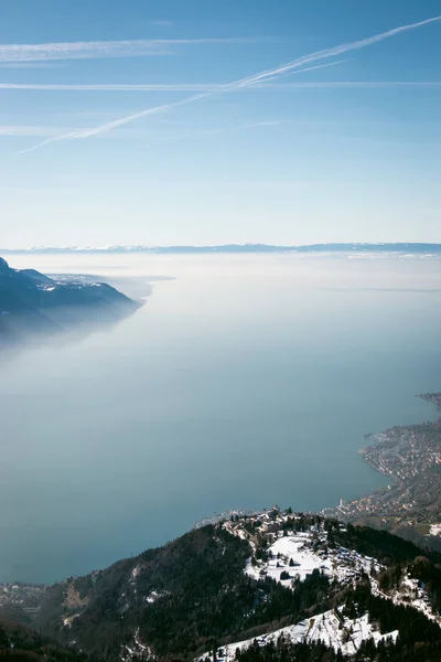 Vue Depuis Les Rochers Naye Près Montreux Suisse Randonnée Dans — Photo